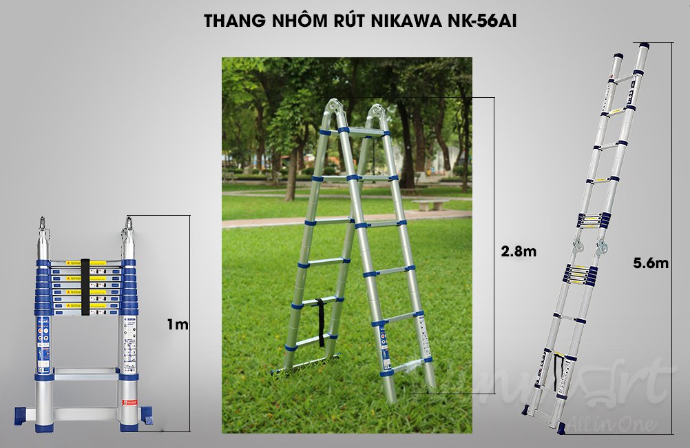 Thang nhôm rút đôi Nikawa NK-56AI