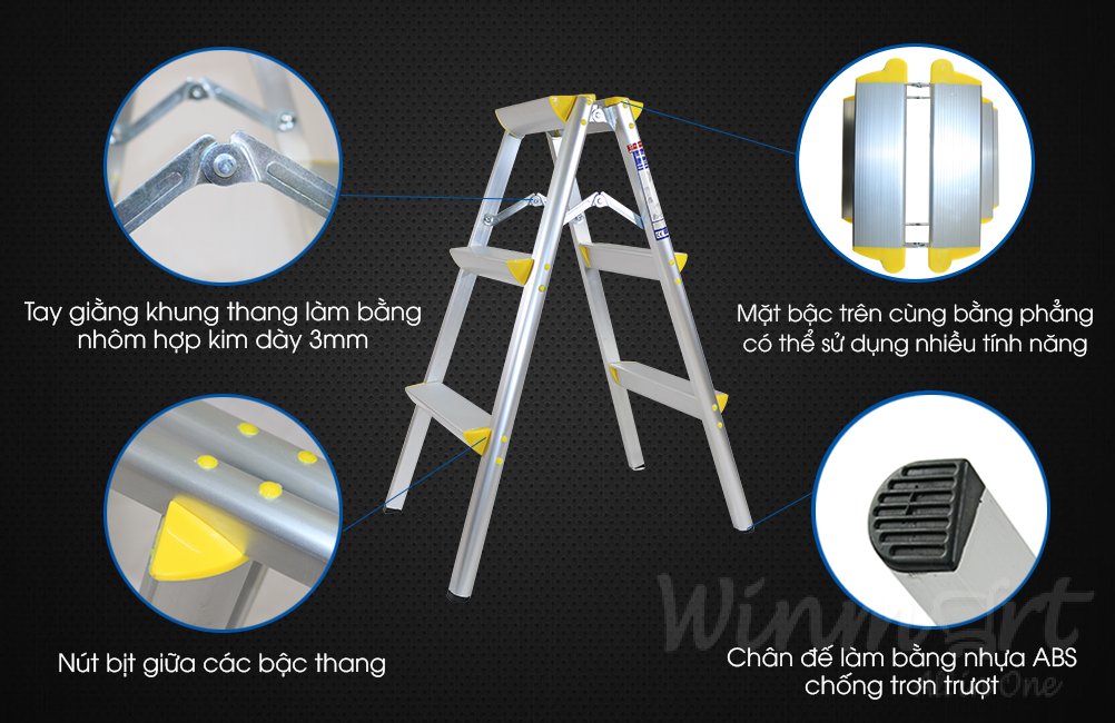 Thang nhôm chữ A NKD-05 Bền đẹp và chắc chắn