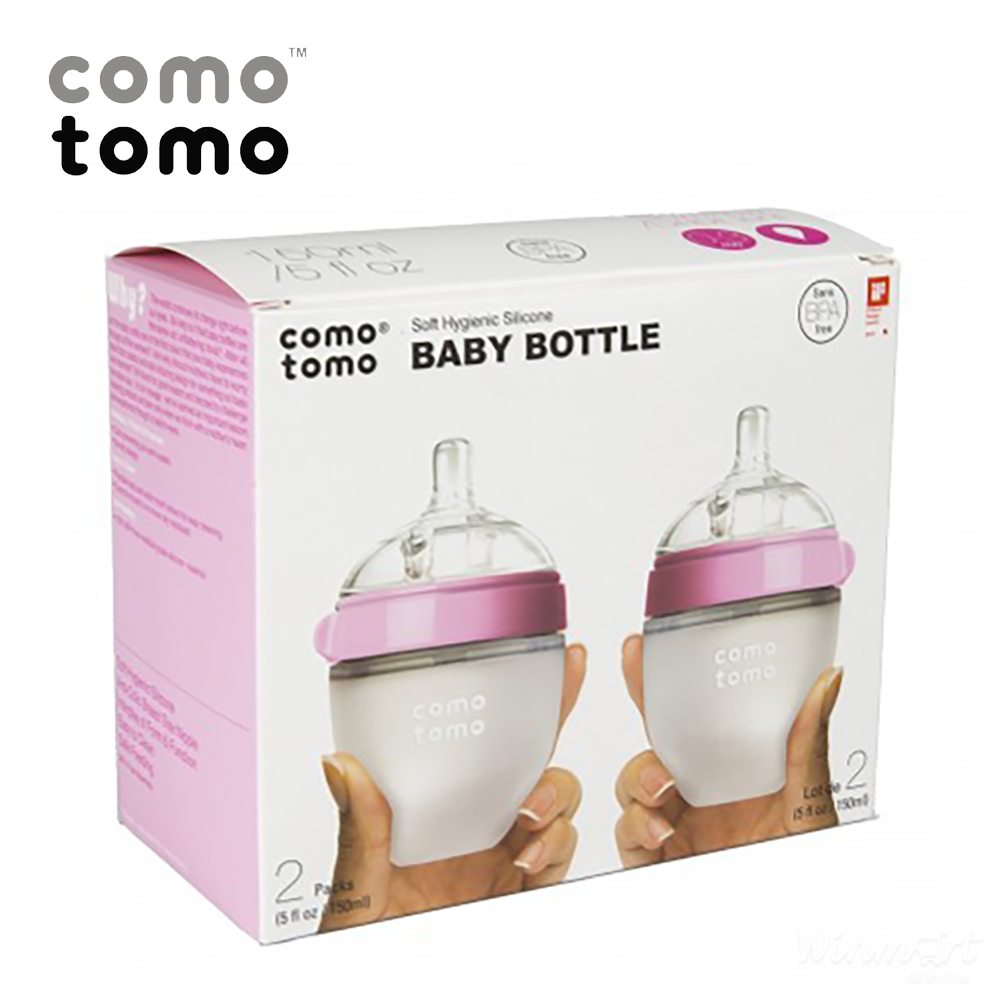 Bộ 2 bình sữa Comotomo 150 ml màu hồng