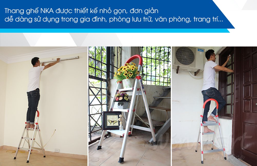 Thang nhôm ghế NKA-03 phù hợp sử dụng trong gí đình và văn phòng