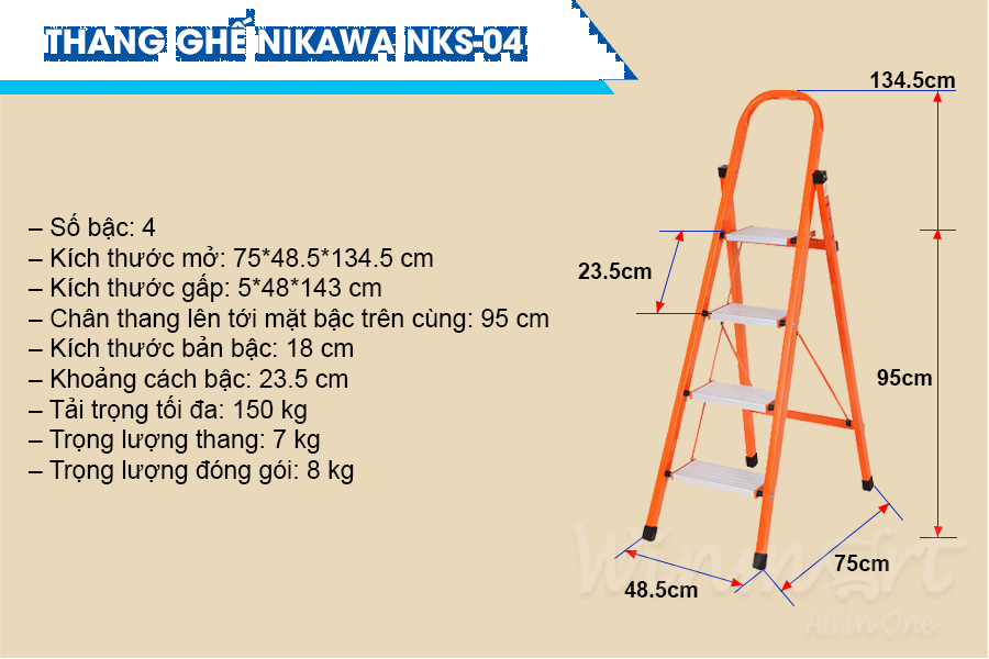 Thang nhôm ghế NKS-04