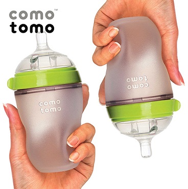 Bộ 2 bình sữa Comotomo 250ml  màu xanh chất liệu silicon mềm