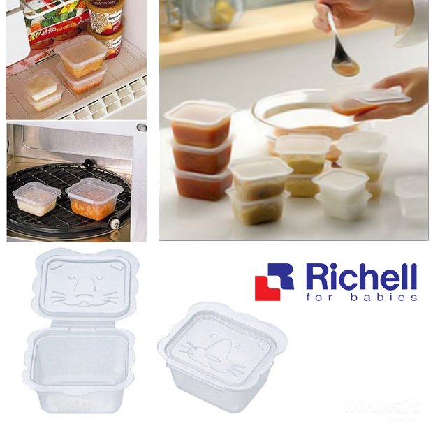 6 hộp chia thức ăn 150ml Richell thiết kế tiện dụng