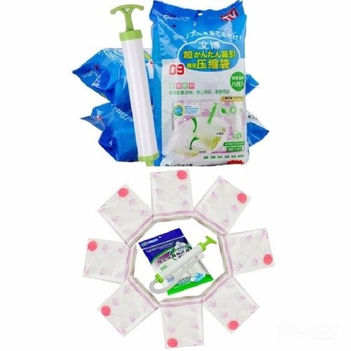 8 Túi hút chân không để trữ đồ tặng kèm bơm tay _Winmart.onl