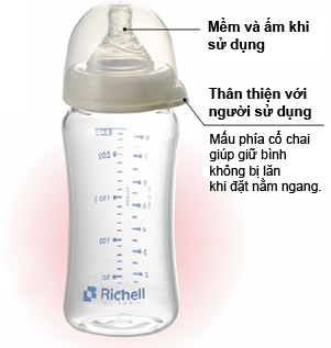 Bình thủy tinh cổ rộng Richell (150ml) RC98142 được làm từ thủy tinh cao cấp, chịu nhiệt tốt.