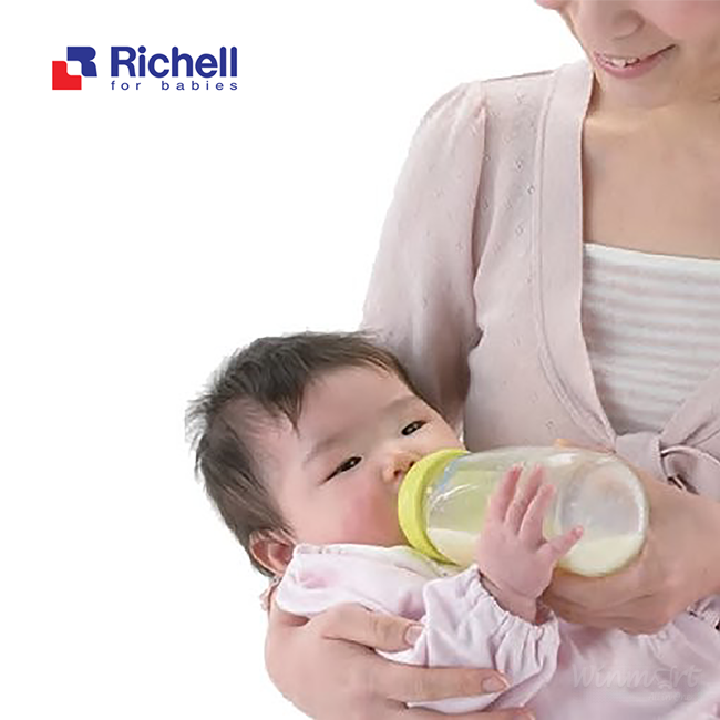 Bình thủy tinh alpha siêu nhẹ cổ rộng 240ml (xanh) RC52940 an toàn cho bé yêu