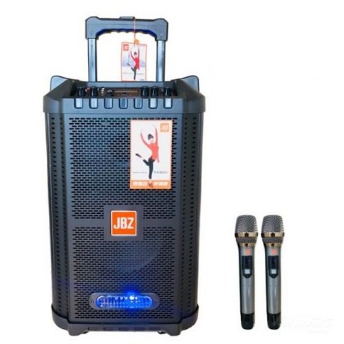 Bộ Loa kéo JBZ-1206 loa Bass 3 tấc vỏ gỗ tặng 2 Mic_Winmart.onl