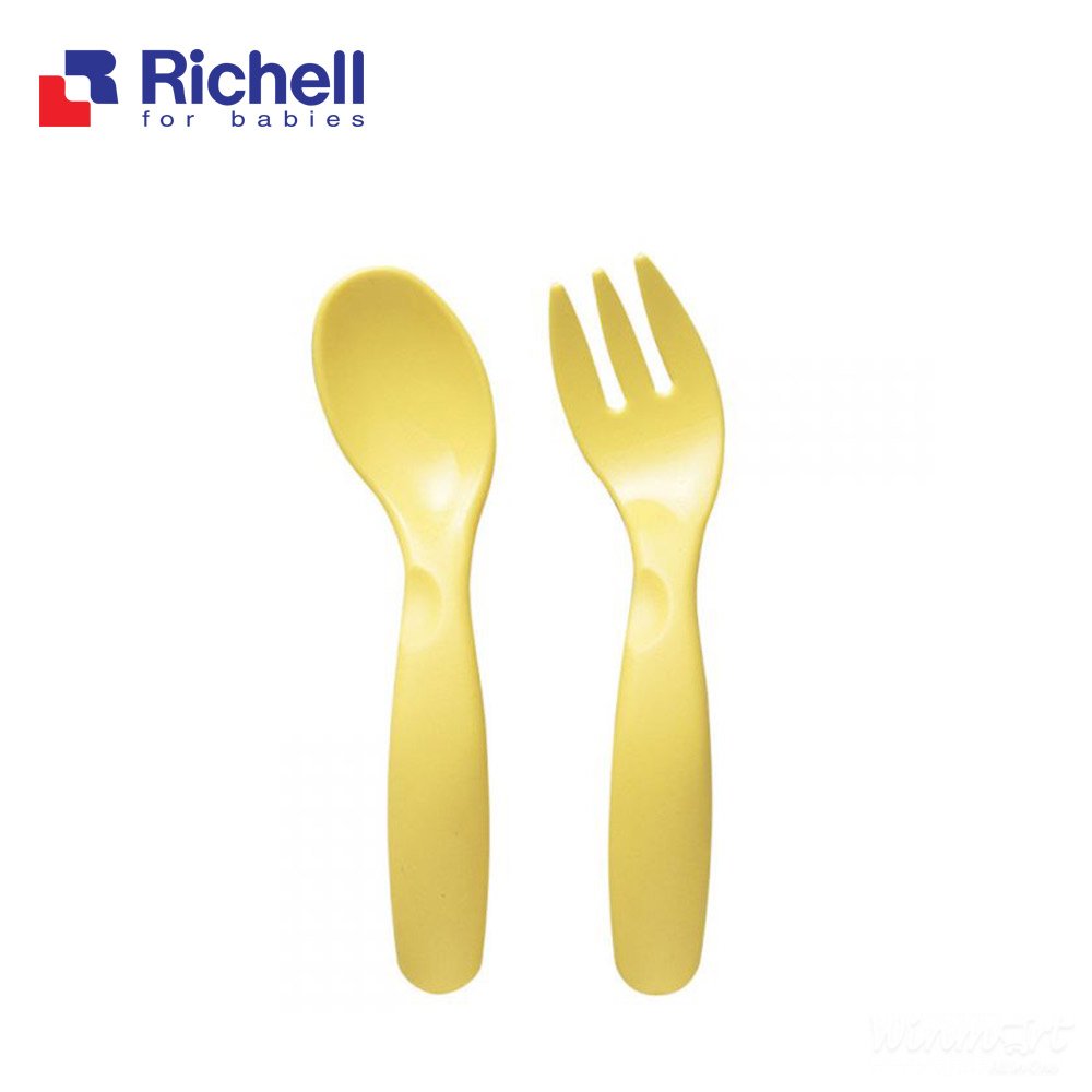 Bộ thìa dĩa cong Richell chất liệu cao cấp