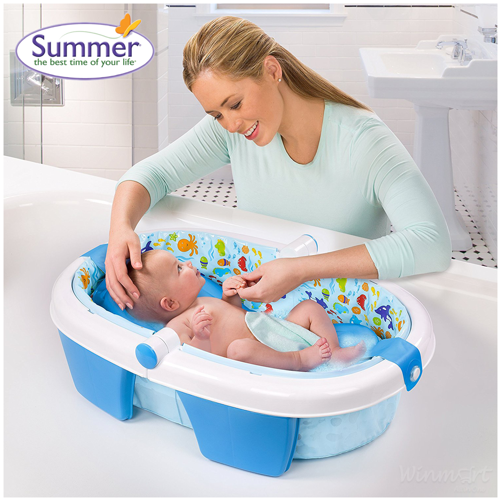 Chậu tắm gấp được cho bé đi du lịch hàng chính hãng Summer Infant