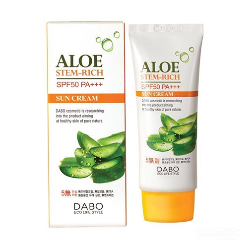 Combo 2 Kem chống nắng dưỡng da Lô hội DABO Aloe Stem rich 70ml