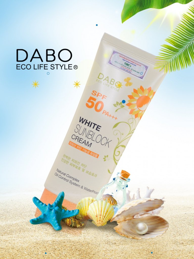 Combo 2 Kem chống nắng, trắng da White Sunblock Cream DABO SPF 50+++ 70ml -Winmart.onl