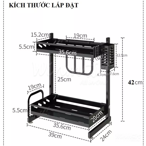 Kệ gia vị sơn tĩnh điện 2 tầng_Winmart.onl