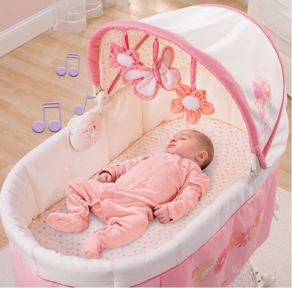 Nôi rung Lila có bánh xe tiện di chuyển hàng chính hãng Summer Infant