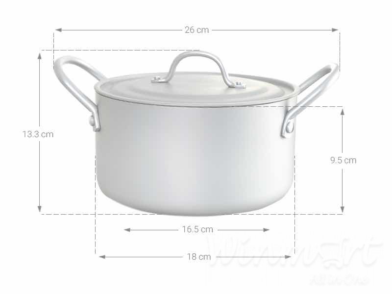 Nồi canh hợp kim nhôm oxy hóa mềm Healthy HT08008-1/ 18cm