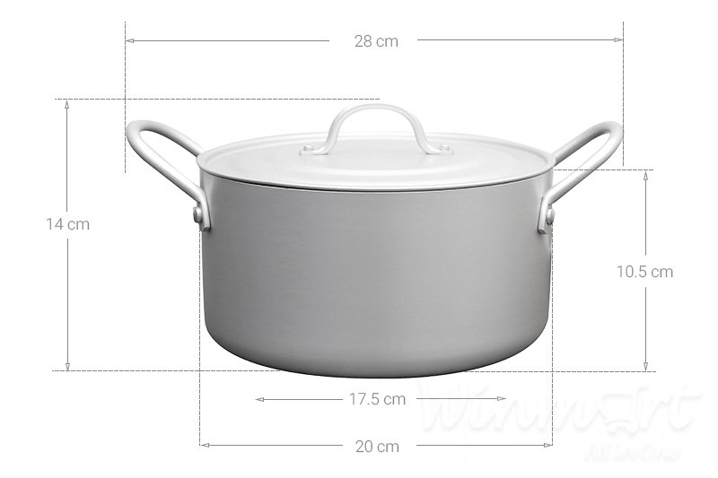 Nồi canh hợp kim nhôm oxy hóa mềm Healthy HT08008-2/ 20cm