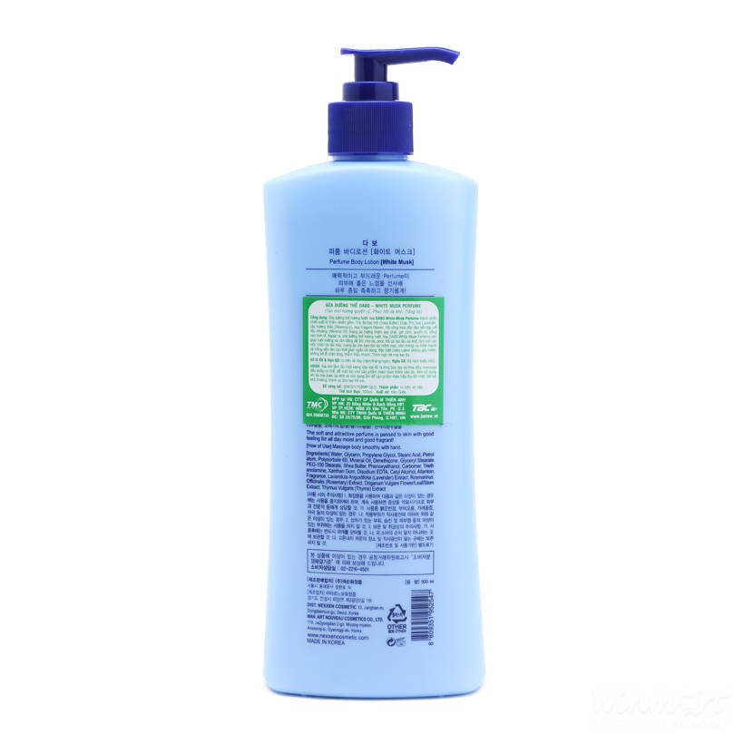 Sữa dưỡng thể nước hoa DABO Body Lotion White Musk 500ml