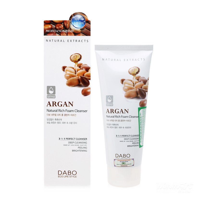 Sữa rửa mặt DABO 3-in-1 Tinh chất Argan 180ml 