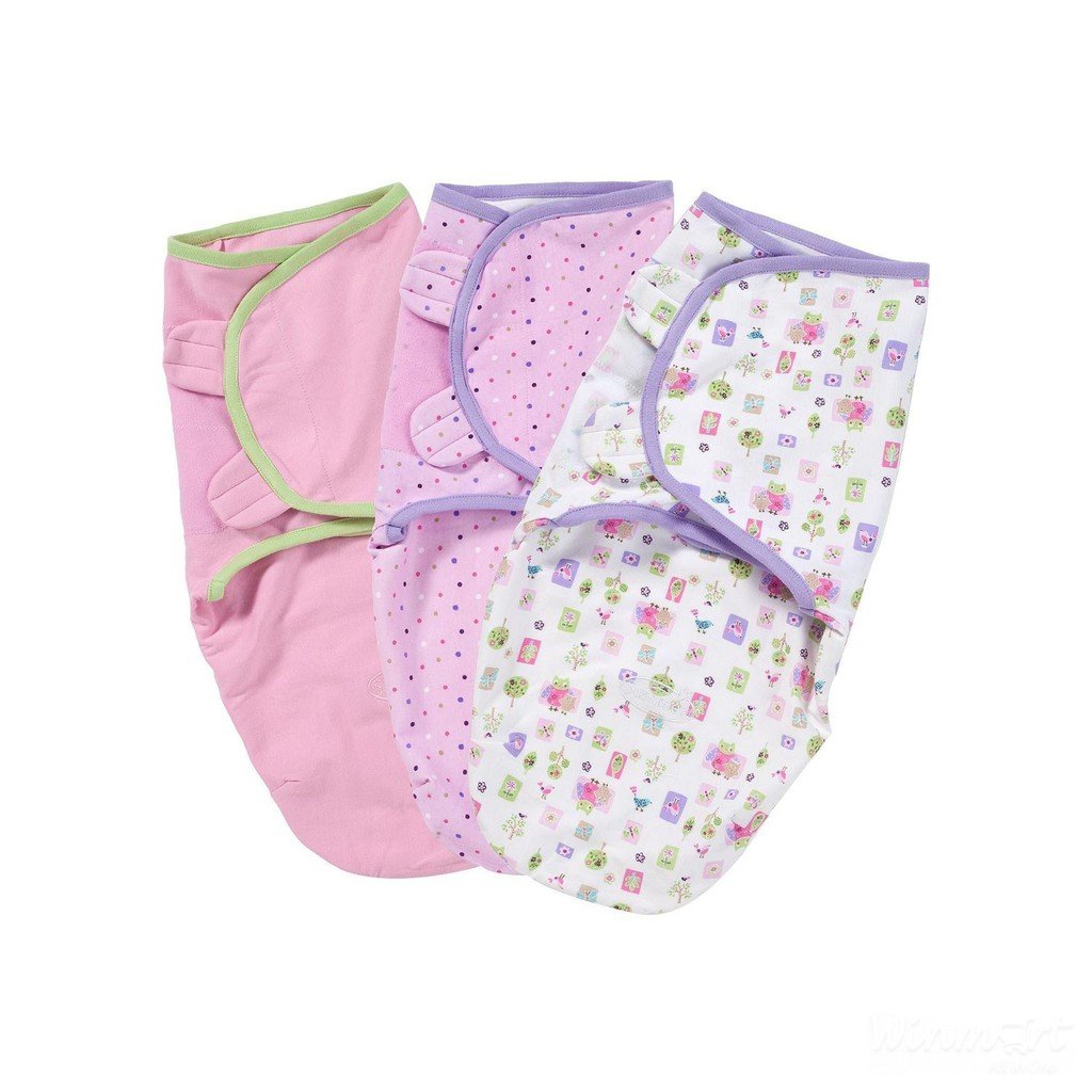 Set 3 chăn quấn Pink size S hoặc size M chất liệu 100% cotton