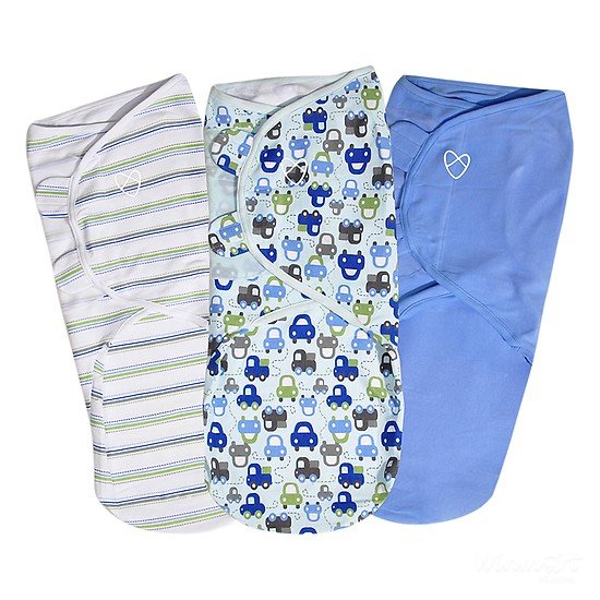 Set 3 chăn quấn SwaddleMe Graphic Car Boy size L