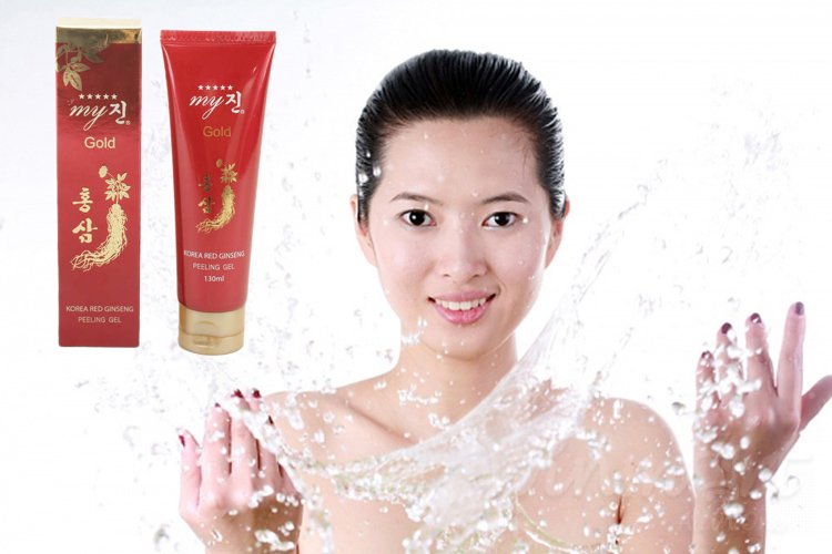 Tẩy tế bào chết Sâm My Jin Gold 130ml giúp da sáng mịn tự nhiên