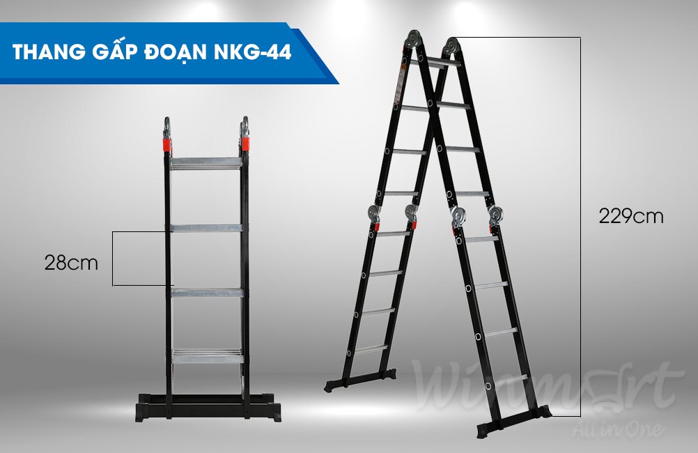 Thang nhôm gấp  đoạn Nikawa NKG-44