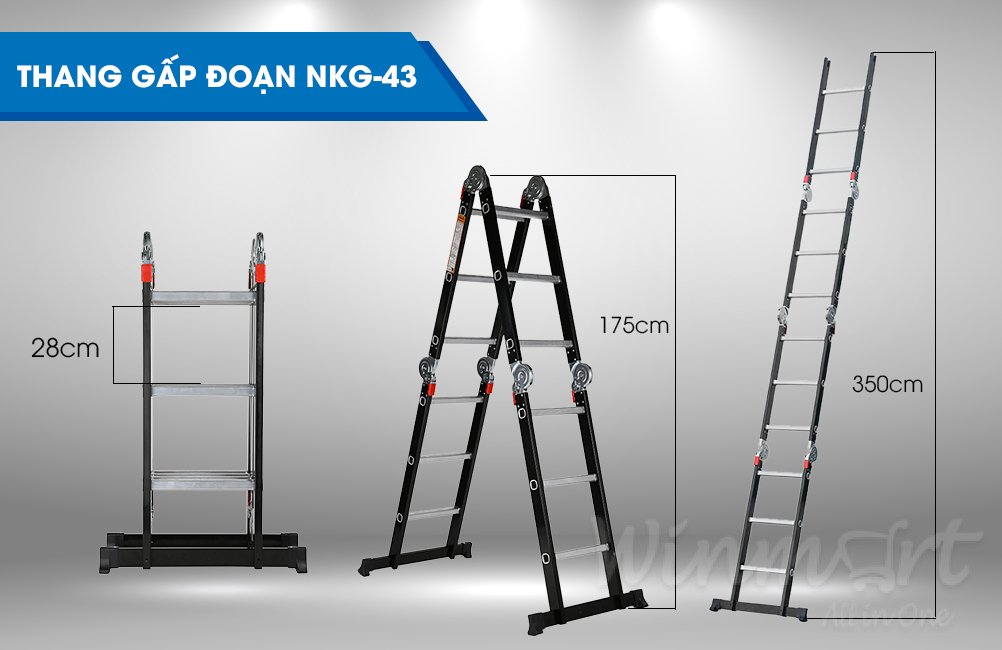 Thang nhôm gấp đoạn Nikawa NKG-43