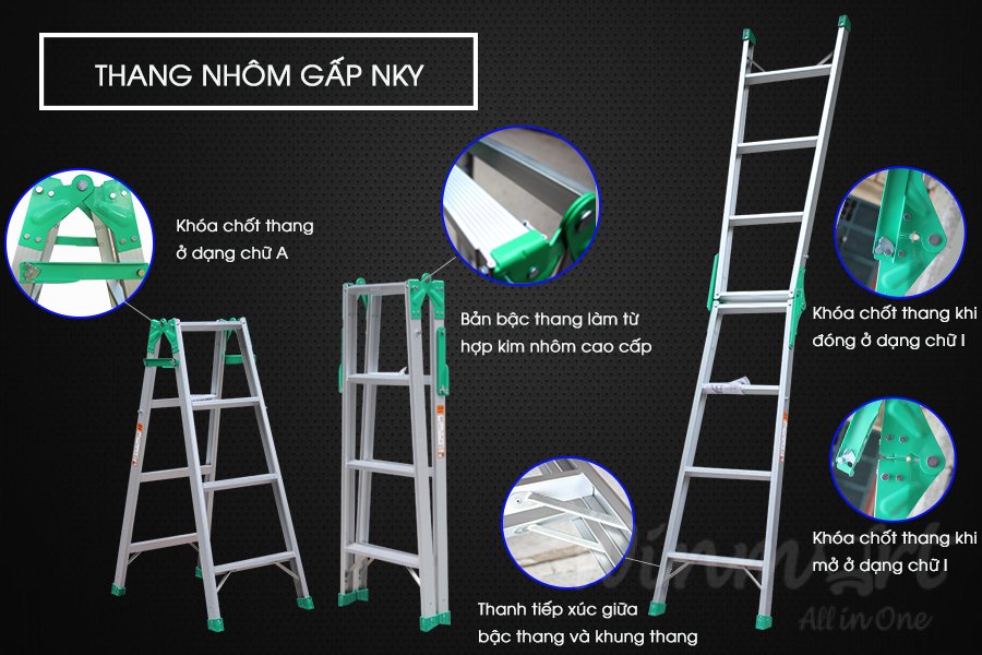 Thang nhôm gấp Nikawa  NKY-5C giá tốt nhất tại Winmart.onl