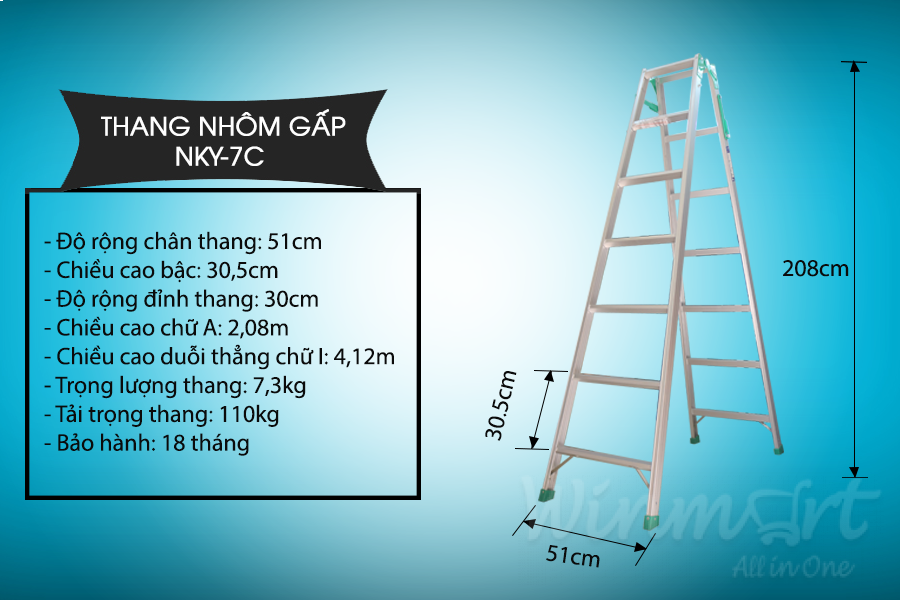 Thang nhôm gấp Nikawa  NKY-6C