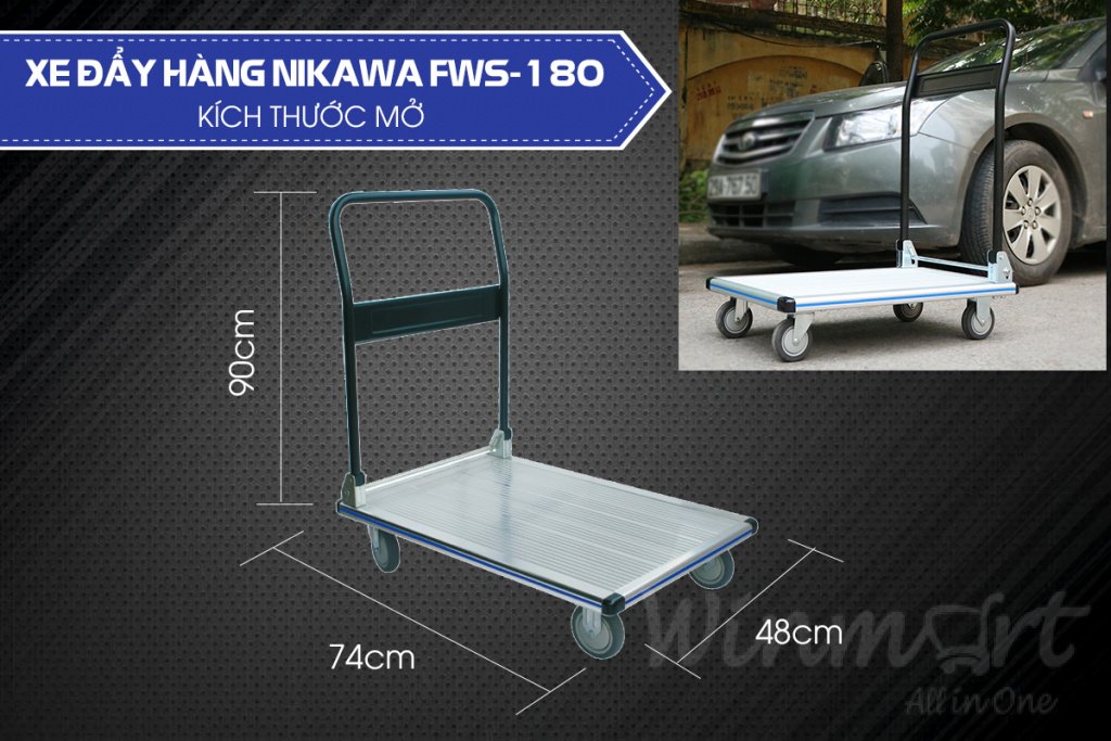 Xe đẩy hàng nhôm Nikawa FWS-180 chất liệu cao cấp