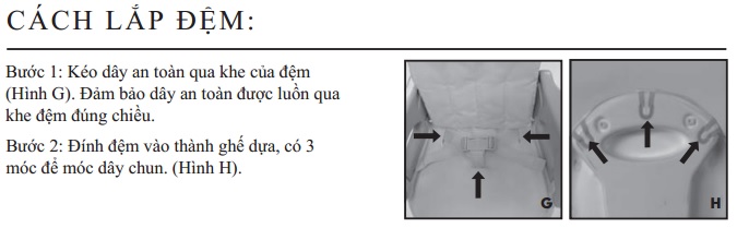 cách lắp đệm Ghế ăn Deluxe SM13050