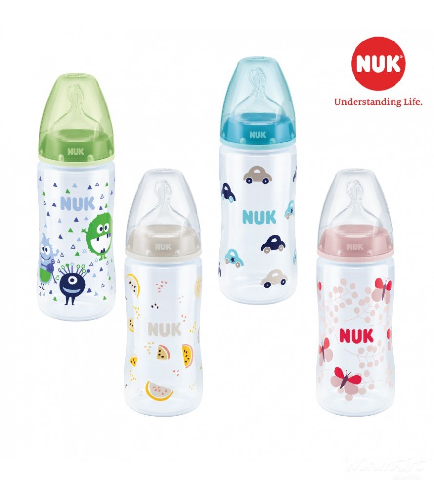 Bình sữa NUK PP 300ml núm ti Silicone S2 - M chất liệu an toàn tuyệt đối