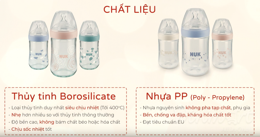 Bình sữa NUK PP Nature Sense 260ml núm ti Silicone S2 - M an toàn và tiện dụng