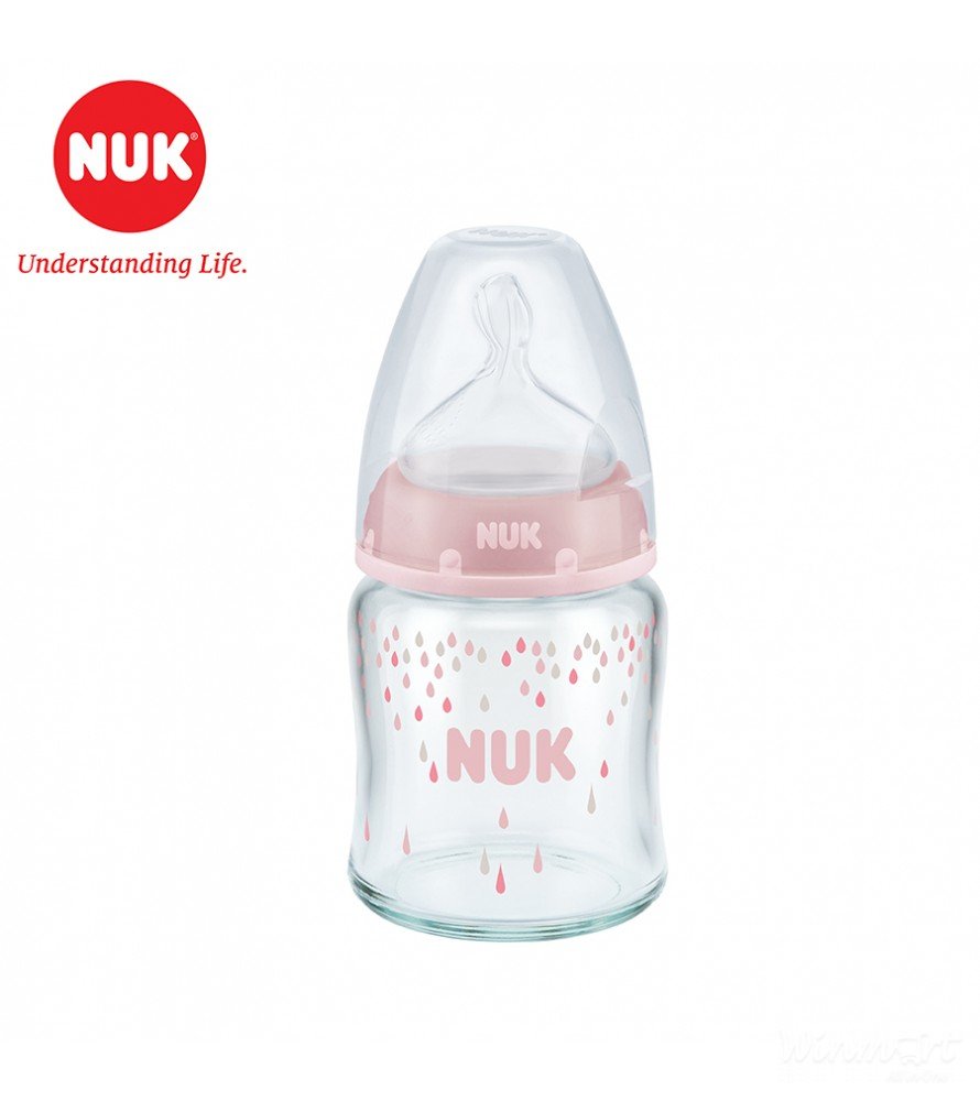 Bình sữa NUK thủy tinh 120ml núm ti Silicone S1 - M