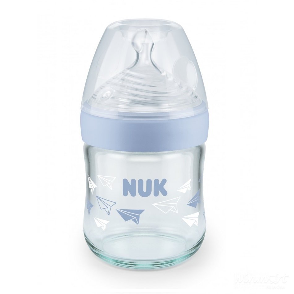 Bình sữa NUK thủy tinh Nature Sense 120ml núm ti Silicone S1 - M