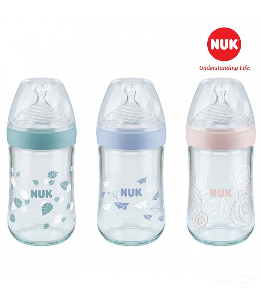 Bình sữa NUK thủy tinh Nature Sense 120ml núm ti Silicone S1 - M hàng chính hãng tại Winmart.onl