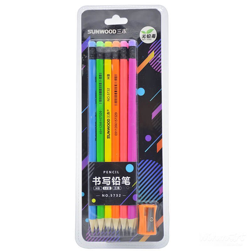 Bút chì 12 màu 3 cạnh gọt sẵn tặng kèm gọt chì mã SW5732
