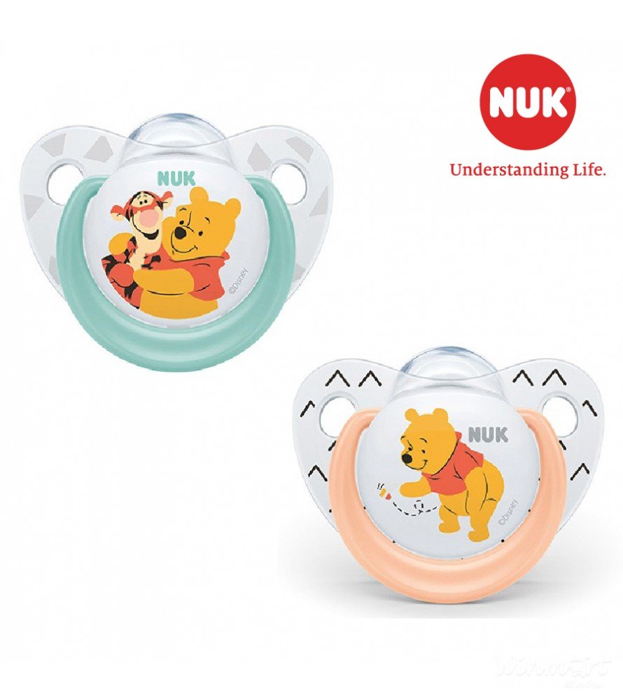 Bộ 2 ti giả NUK Silicone Disney Sleeptime 6-18m an toàn và tiện dụng cho bé