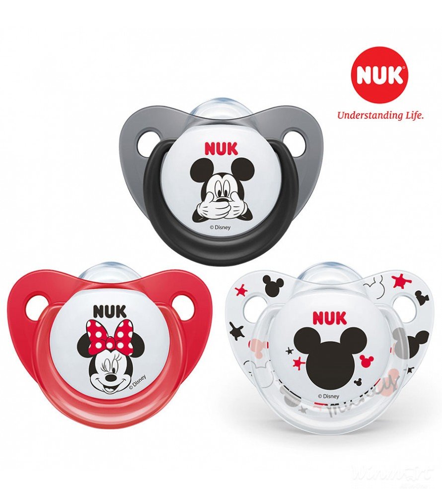 Bộ 2 ti giả NUK Silicone Mickey Sleeptime 0-6m NU34338