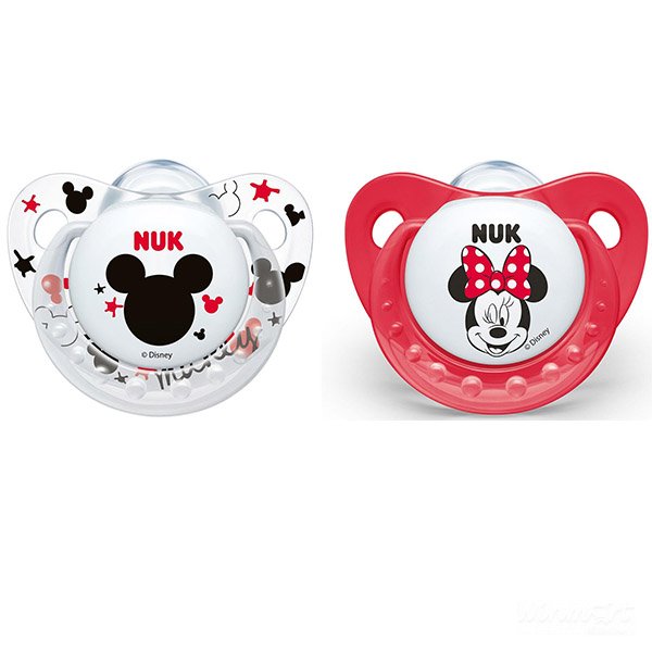 Bộ 2 ti giả NUK Silicone Mickey Sleeptime 6-18m 