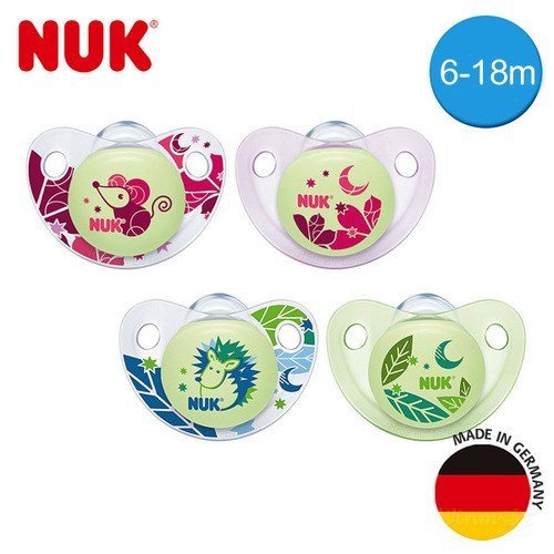 Bộ 2 ti giả NUK Silicone Night/Day 18-36m NU48151 cấu tạo thông minh an toàn