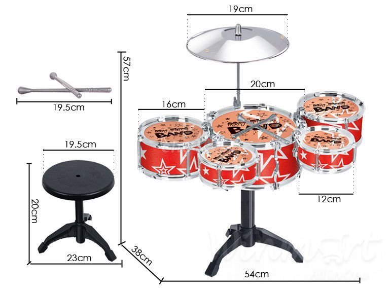 Bộ 5 trống Jazz Drum kèm ghế cho bé