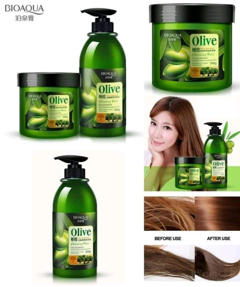 Cặp Dầu gội và Dầu xả dưỡng tóc Olive Bioaqua