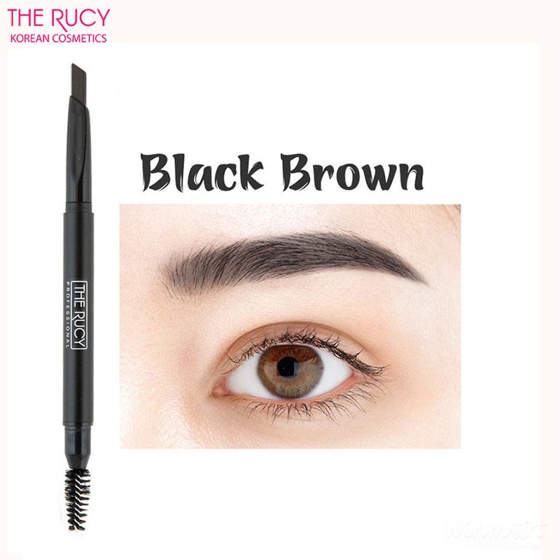 Chì kẻ chân mày màu Nâu đen The Rucy Auto Eye Black Brown