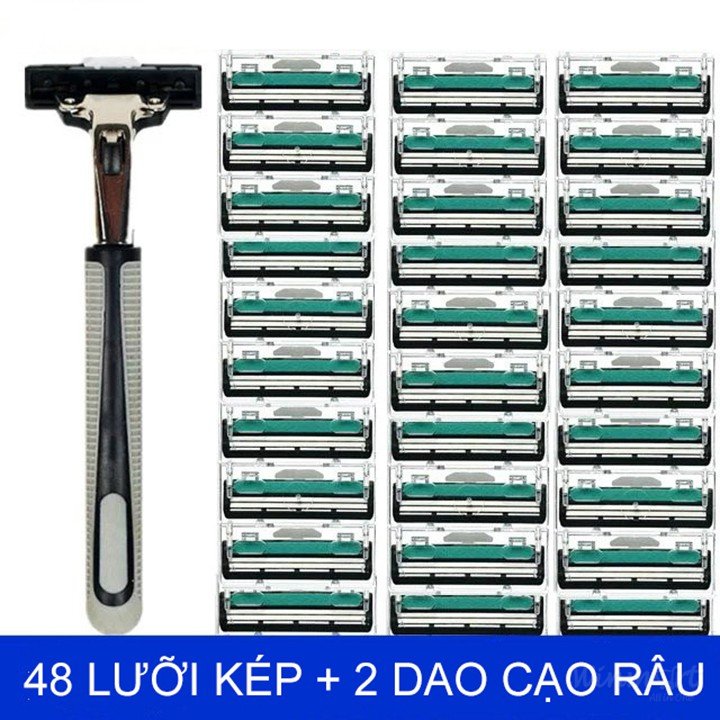 Combo 2 Dao cạo râu & 48 lưỡi dự phòng