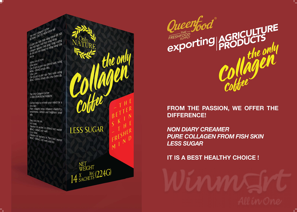 Combo 2 hộp Cà phê Collagen 224g hàng Việt Nam chất lượng cao