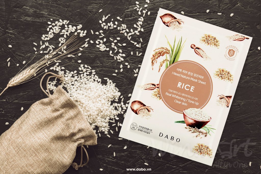 Hộp 10 Mặt nạ Cao cấp tinh chất Gạo Dabo I Need Nature Mask Sheet Rice 23g