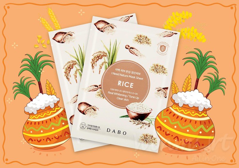 Hộp 10 Mặt nạ Cao cấp tinh chất Gạo Dabo I Need Nature Mask Sheet Rice 23g