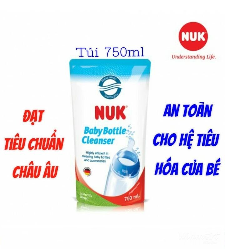 Nước rửa bình sữa NUK túi 750ml an toàn và tiện dụng cho bé