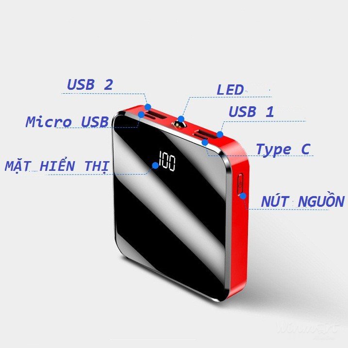 Sạc dự phòng thiết kế mới đẹp 20000 mAh - Winmart.onl