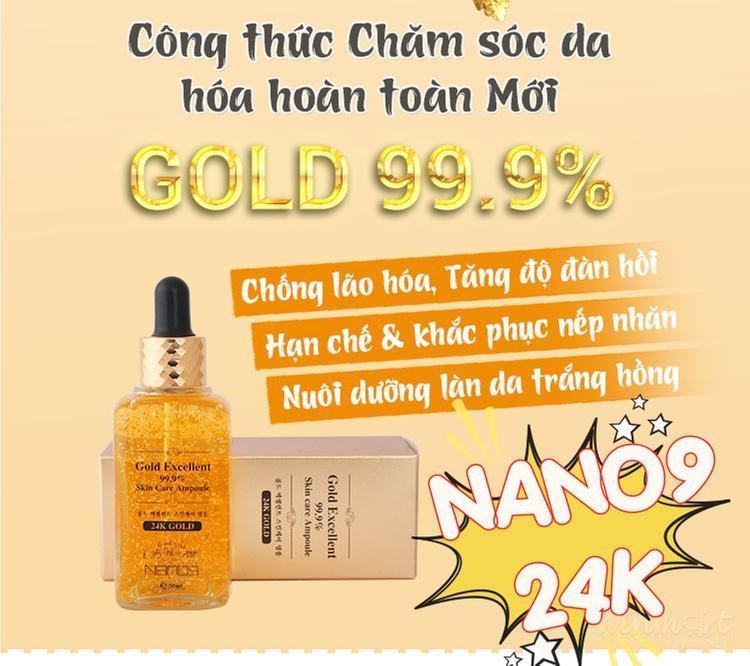 Serum tinh chất vàng 24k NANO9 Gold Excellent 99% Skin Care Ampoule